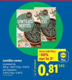 Lidl Golden sun lentilles vertes offre