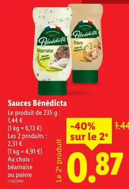 Lidl Bénédicta sauce béarnaise offre