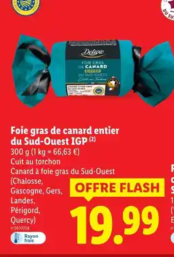 Lidl Deluxe foie gras de canard entier du sud-ouest igp offre