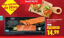 Lidl Deluxe filet de saumon fumé asc offre