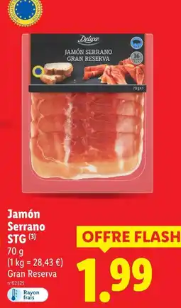Lidl Deluxe jamón serrano gran reserva offre