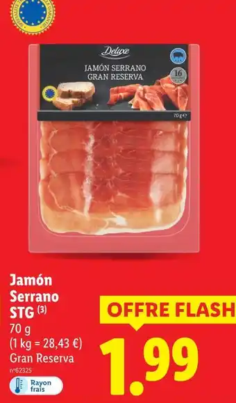 Lidl Deluxe jamón serrano gran reserva offre