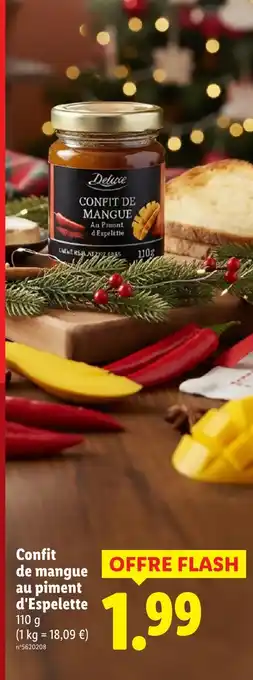 Lidl Deluxe confit de mangue au piment d'espelette offre