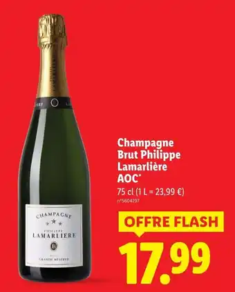 Lidl Philippe lamarlière champagne brut aoc offre