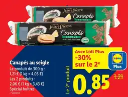 Lidl Maître jean pierre canapés seigle offre