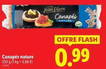Lidl Maitre jean pierre canapés nature offre