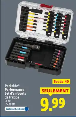 Lidl Parkside performance set d'embouts de frappe offre