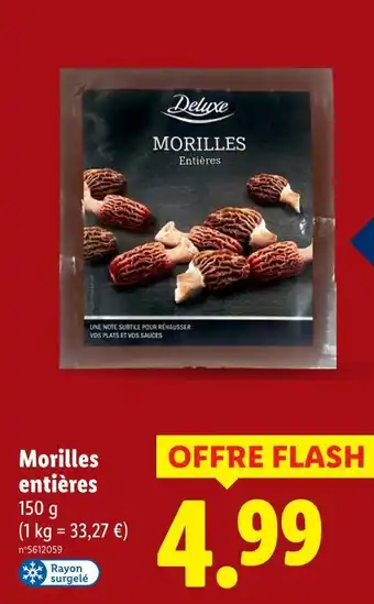 Lidl Deluxe morilles entières offre