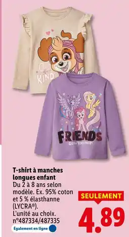 Lidl T-shirt à manches longues enfant offre