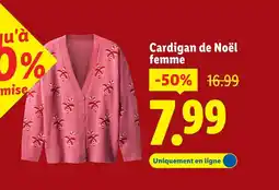 Lidl Cardigan de noël femme offre