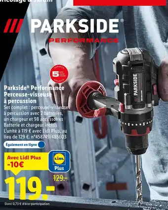 Lidl Parkside performance perceuse-visseuse à percussion offre