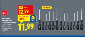 Lidl Parkside performance tournevis-burins offre