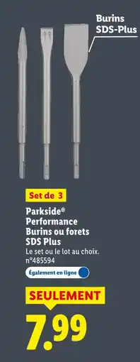 Lidl Parkside performance burins ou forets sds plus offre