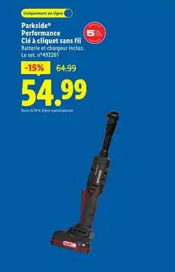 Lidl Parkside performance clé à cliquet sans fil offre