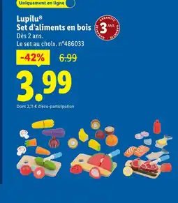 Lidl Lupilu set d’aliments en bois offre