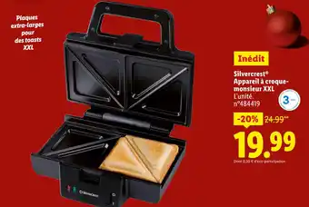 Lidl Silvercerst appareil à croque-monsieur xxl offre