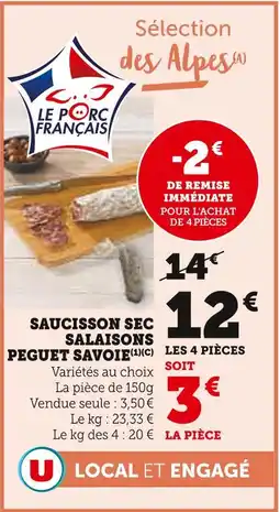 U Express Salaisons peguet savoie saucisson sec offre