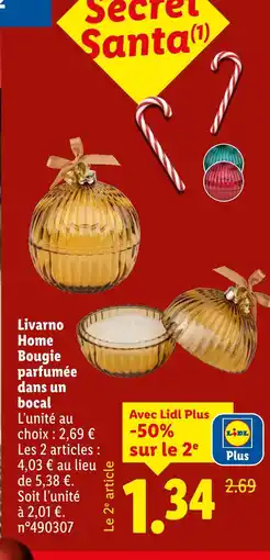 Lidl Livarno home bougie parfumée dans un bocal offre