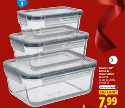 Lidl Silvercrest boîtes de conservation en verre offre