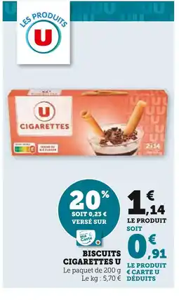 U Express U biscuits cigarettes offre