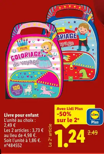 Lidl Livre pour enfant mon coloriage de voyage offre
