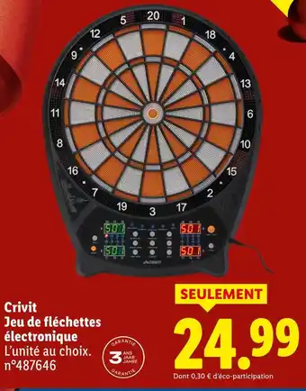 Lidl Crivit jeu de fléchettes électronique offre