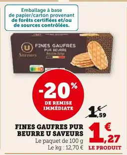 U Express U saveurs fines gaufres pur beurre offre