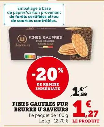 U Express U saveurs fines gaufres pur beurre offre