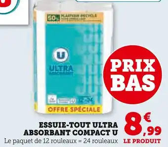 U Express U essuie-tout ultra absorbant compact offre