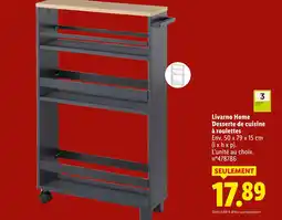 Lidl Livarno home desserte de cuisine à roulettes offre