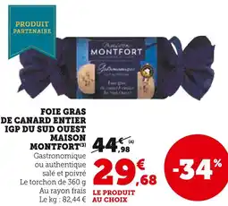 U Express Maison montfort foie gras de canard entier igp du sud ouest offre