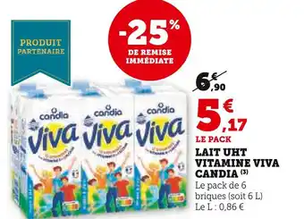 U Express Candia lait uht vitamine viva offre