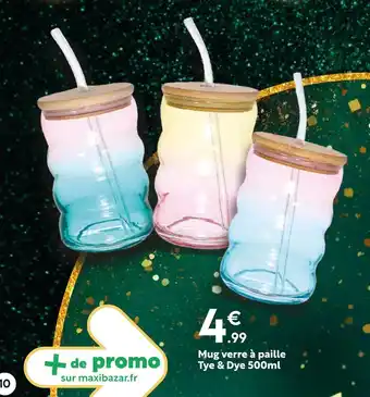 Maxi Bazar Mug verre à paille tye & dye offre