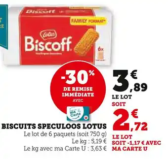 U Express Lotus biscuits speculoos offre