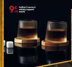 Maxi Bazar Coffret 2 verres à whisky support acacia offre