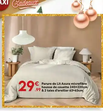 Maxi Bazar Parure de lit azura microfibre housse de couette 240x220cm & 2 taies d’oreiller 63x63cm offre