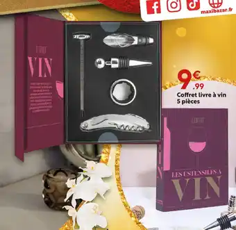 Maxi Bazar Coffret livre à vin 5 pièces offre