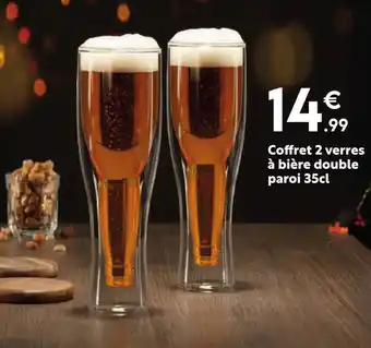 Maxi Bazar Coffret 2 verres à bière double paroi 35 cl offre