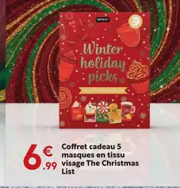 Maxi Bazar Sence coffret cadeau 5 masques en tissu visage the christmas list offre
