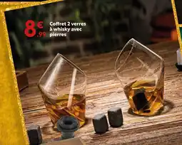 Maxi Bazar Coffret 2 verres à whisky avec pierres offre