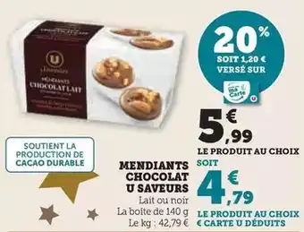Super U U - mendiants chocolat saveurs offre