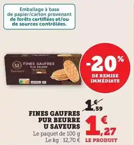 Super U U - fines gaufres pur beurre saveurs offre