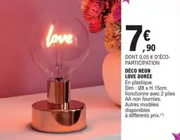 E.Leclerc Déco neon love dorée offre