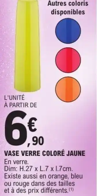 E.Leclerc Vase verre coloré jaune offre