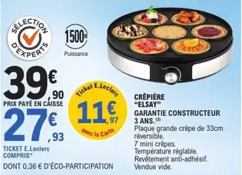 E.Leclerc Crêpière elsay offre