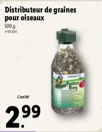 Lidl Distributeur de graines pour oiseaux offre