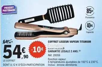 E.Leclerc Coffret lisseur vapeur titanium demeliss offre