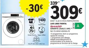E.Leclerc Lave-linge frontal sharp offre