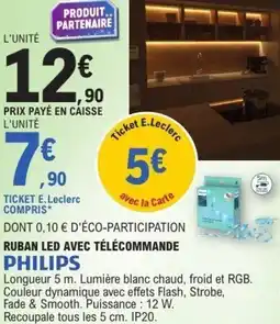 E.Leclerc Ruban led avec télécommande philips offre