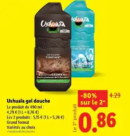 Lidl USHUAIA gel douche offre